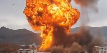Momento de la explosión en la capital yemení.