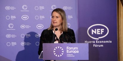 La consellera de Drets Socials, Mònica Martínez Bravo, durante su intervención en el Nueva Economía Forum