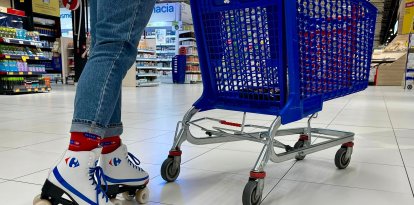 Imagen de un supermercado Carrefour, donde se podrá hacer la compra en patines