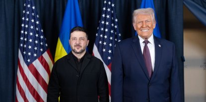 El presidente estadounidense, Donald Trump con el líder ucraniano, Volodímir Zelenski.