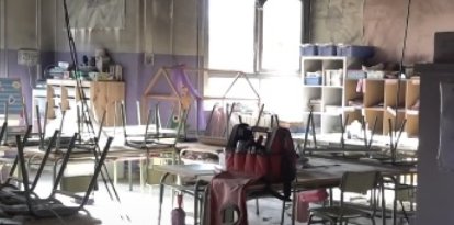 El fuego destrozó un aula de la escuela
