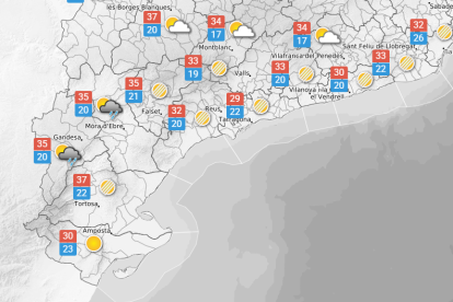 Diumenge 22 de juny: possible pluja i vent a parts de l'Ebre
