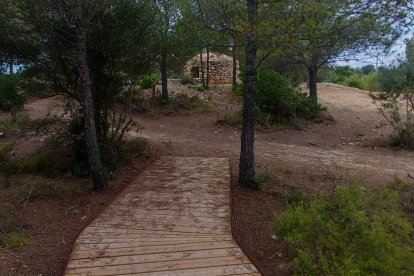 El Camí de la Farola a la altura del entorno de la duna del Bosc Gran.