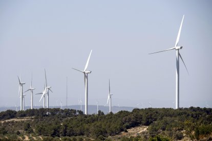 Uno de los parques eólicos en funcionamiento en Tarragona.