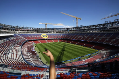 Aspecto del estado del Spotify Camp Nou durante la visita para periodistas que ha realizó el FC Barcelona el pasado 23 de septiembre.