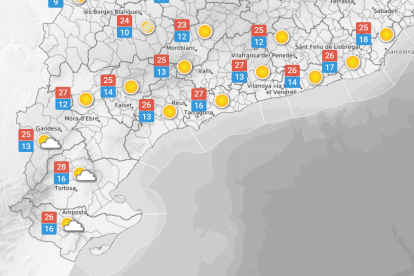 Dimarts 21 d'octubre: cel entre poc i mig ennuvolat