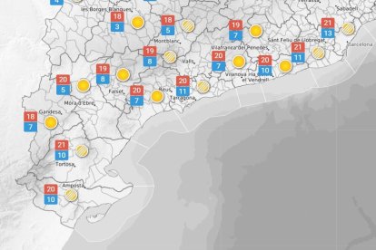 La previsió del temps per aquest dimarts 11 de novembre