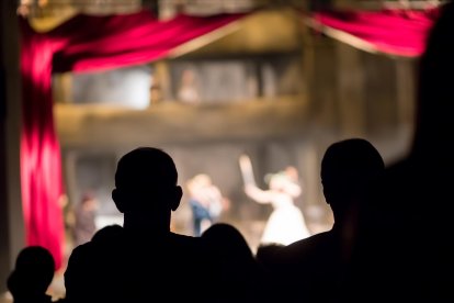 audience in the theater watching a play