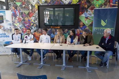 Presentación del torneo Surf Cup International, este martes en las instalaciones del Mediterranean Sports Hub de Salou.