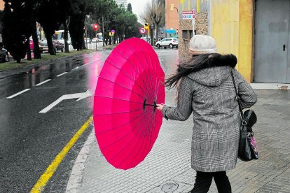 Imagen de archivo de un temporal de lluvia en Tarragona
