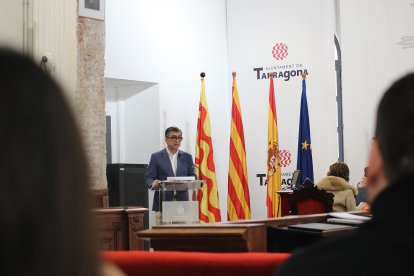 Óscar García, durante el pleno de este jueves