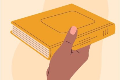 Una mano sosteniendo un libro.