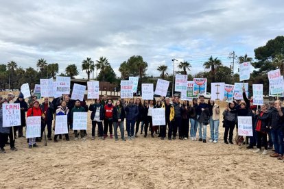 Imagen del acto de protesta de este domingo en L'Arrabassada