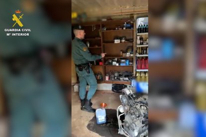 El interior del taller.