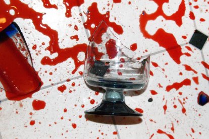 Vaso roto en una pelea