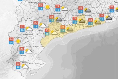 Divendres 5 de juny: ruixats aïllats a punts del litoral
