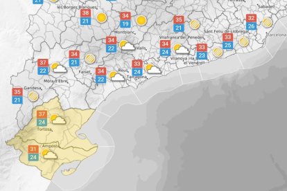 Diumenge 19 de juliol: Temperatures més altes a l'Ebre