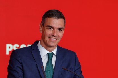 Pedro Sánchez durante una rueda de prensa