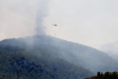 El fuego sigue avanzando en el Baix Ebre pese a los esfuerzos de los Bombers
