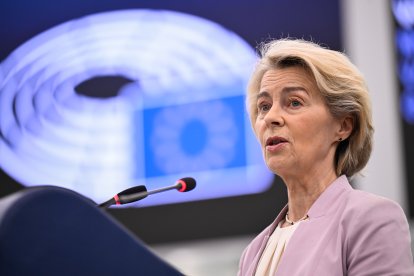 La presidenta de la Comisión Europea, Ursula von der Leyen, en el Parlamento Europeo