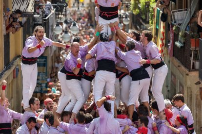 El pilar de 8 de la Jove durant la Diada de Sant Magí.