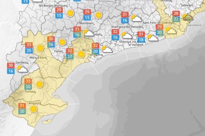 Dijous 21 d'agost: ruixats puntuals i vent de ponent amb cops forts