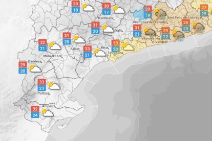 Dijous 28 de juliol: tempestes amb intensitat de feble a moderada a la costa de Tarragona