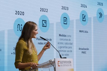 La vicepresidenta del Gobierno y ministra para la Transición Ecológica y el Reto Demográfico, Sara Aagesen.