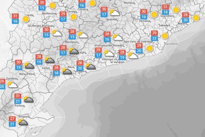 La previsió meteorològica a les comarques del Camp de Tarragona i Terres de l'Ebre