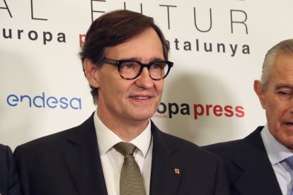 El presidente de la Generalitat, Salvador Illa, durante unas jornadas organizadas por Europa Press en Barcelona