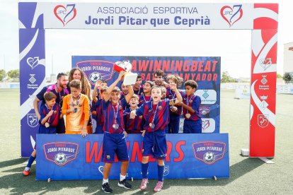 El FC Barcelona celebrant el títol.