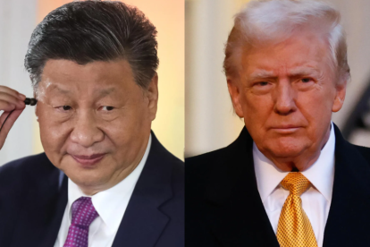 Combo de fotografías donde se observa al presidente de China, Xi Jinping (i), y al presidente electo de EE.UU., Donald Trump.