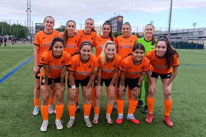 El once inicial presentado por Adri Calderón en su visita al Barça C.