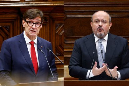 El president de la Generalitat, Salvador Illa, y el líder del PPC, Alejandro Fernández