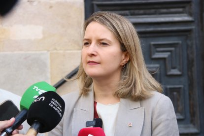 La consellera Mónica Martínez Bravo esta mañana.