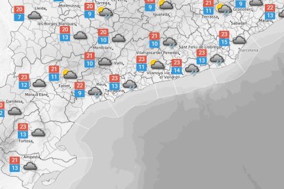 La previsió meteorològica d'aquest dimecres.