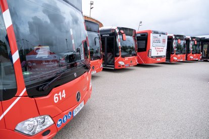 La flota de autobuses de la EMT en Tarragona.