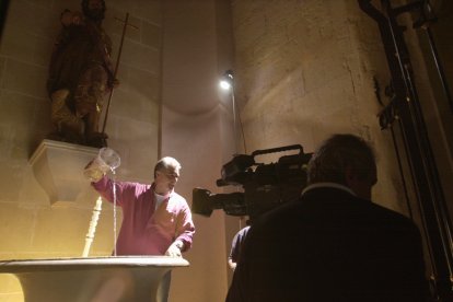 Rodatge d'una pel·lícula a la Prioral de Sant Pere.