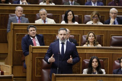 El líder de Vox, Santiago Abascal, aquest dimecres al Congrés