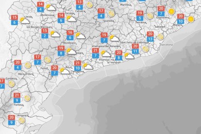 La previsió del temps per aquest dilluns 10 de novembre