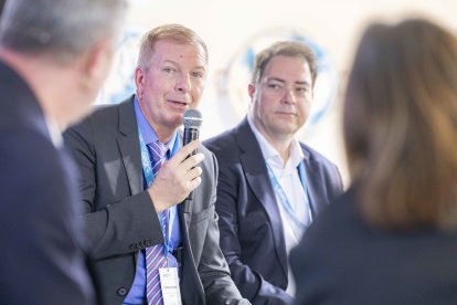 Andrea Firenze, director general de Covestro en España, ayer en la Jornada Anual de la AEQT.