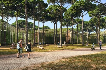 Recreación del exterior del Centro Experiencial Cal·lípolis, en La Pineda.