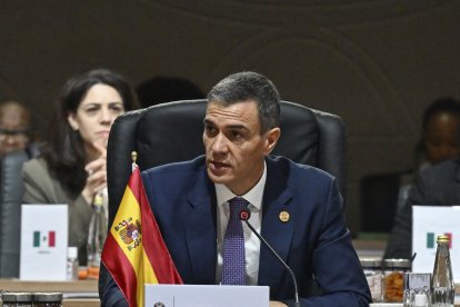 El presidente del Gobierno, Pedro Sánchez, durante la segunda jornada de la vigésima cumbre del G20