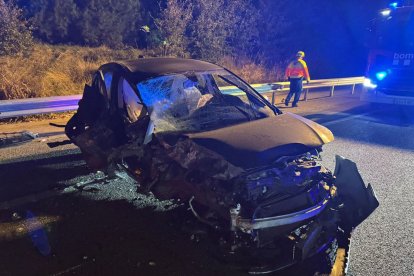 Así ha quedado el coche tras el accidente.