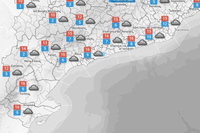 Diumenge 30 de novembre: núvols a tota la província i vent a les Terres de l'Ebre