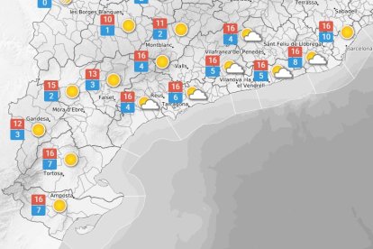 Dilluns 1 de desembre: baixen les temperatures a totes les comarques de Tarragona