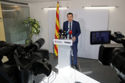 El conseller de Agricultura, Òscar Ordeig, durante una comparecencia en Lleida