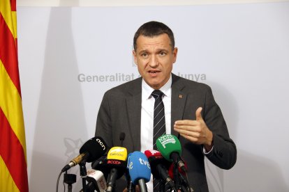 El consejero de Agricultura, Óscar Ordeig, durante una intervención en los servicios territoriales de Agricultura de Lleida