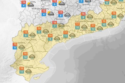 La previsió meteorològica per aquest dimarts, 16 de desembre.