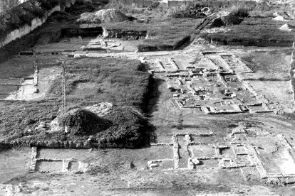 Vista de las ruinas romanas en los terrenos de Parc Central
